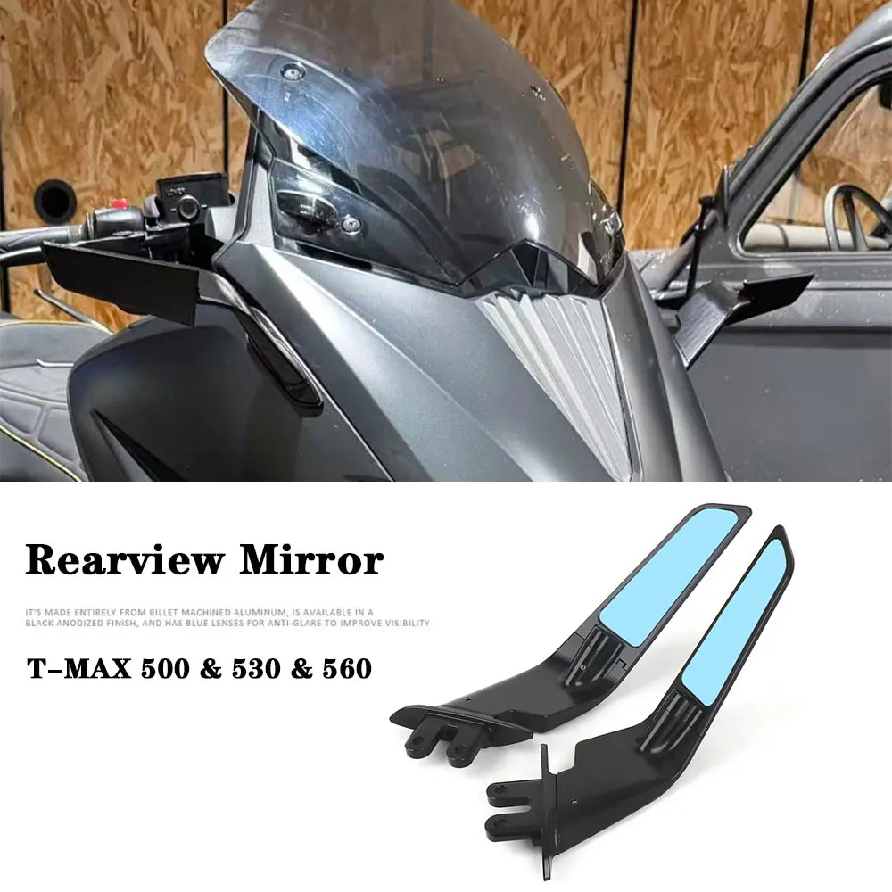 

For Yamaha T-MAX 500 04-12 TMAX 530 12-19 T-MAX560 2020 2021 Motorcycle Stealth Mirrors Sport Wind Wing Adjustable Side Rearview