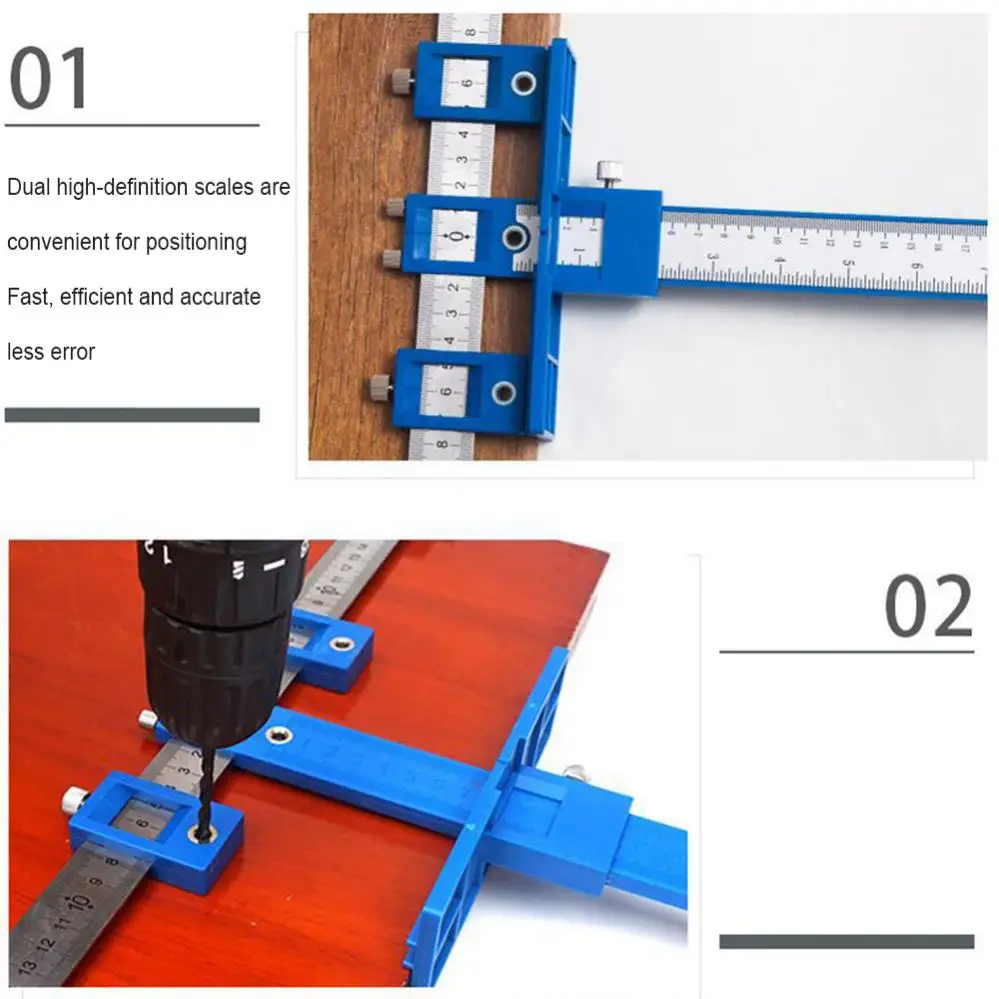 Cabinet Door Handle Installation Tool Punch Locator Hardware Fixture Adjustable Auxiliary Installation Locator Fixture Tool Set