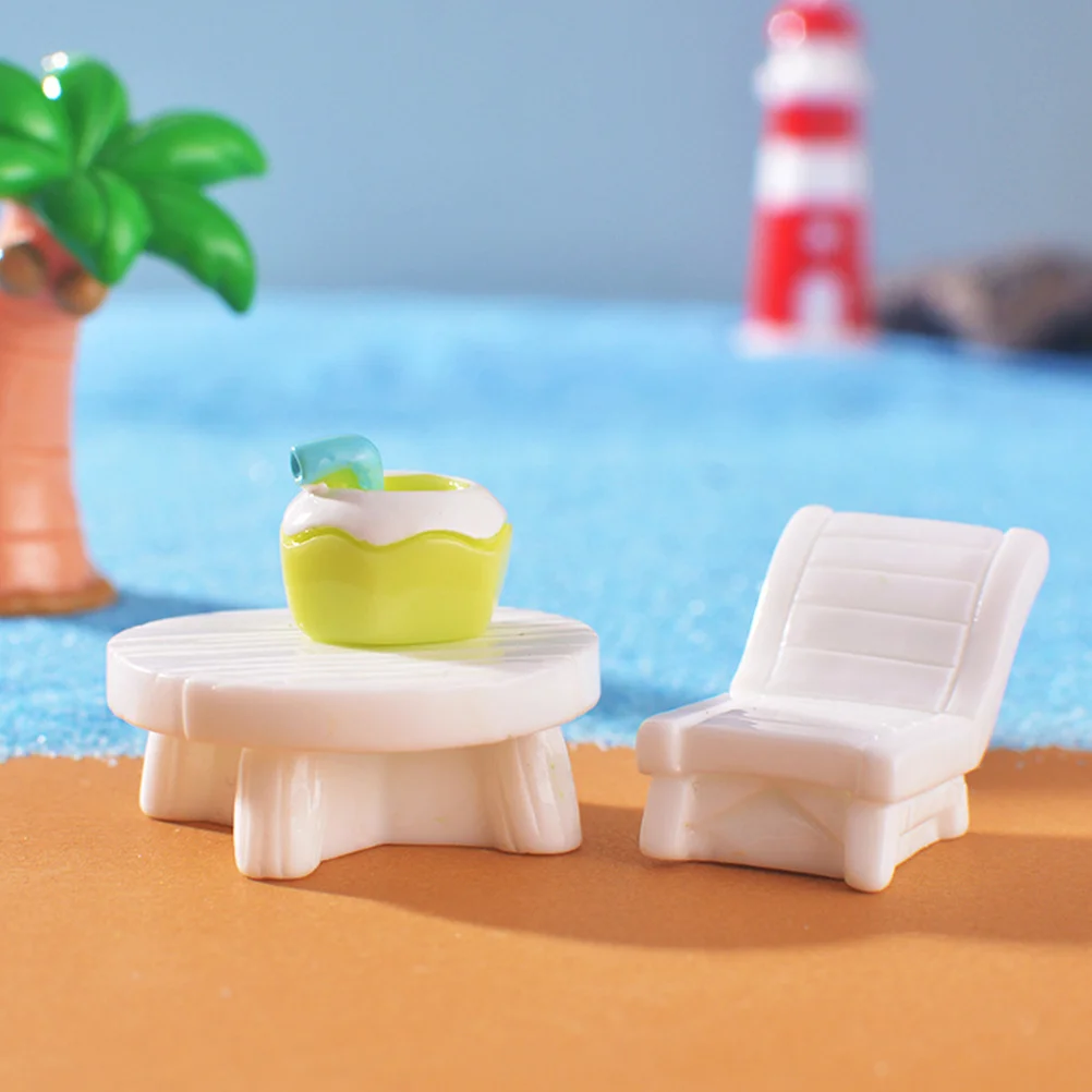 6 uds Micro adornos de resina de playa de verano Mini decoraciones costeras pequeño paisaje oceánico decoración del hogar accesorios de escena decoración de playa