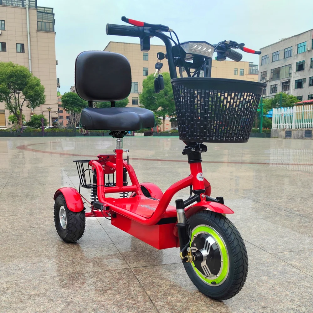 Electric Tricycle 12-inch New Men's and Women's Adult Light Scooter Folding Mini Small Three-wheeled Battery Car