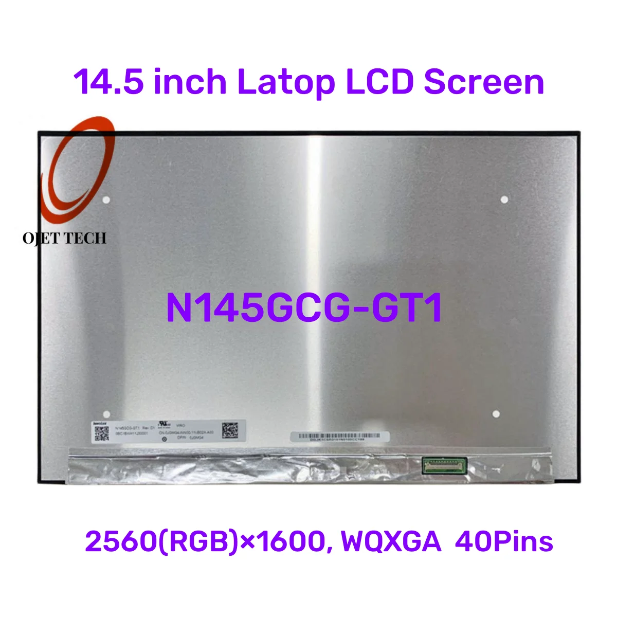 

14.5" Laptop LCD Screen N145GCG-GT1 QHD 2560x1600 IPS 100% sRGB No-Touch Display Matrix Panel EDP 40pins