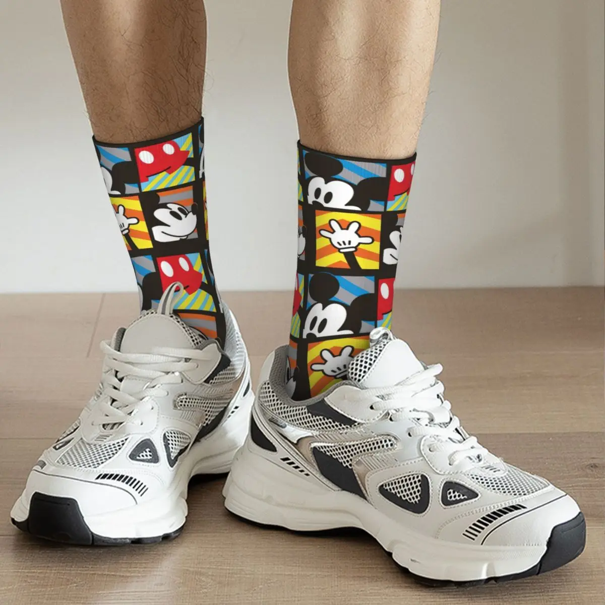 Hip-hop Cartoon New Anime Figures Mickey Mouse Basketball Socks Polyester Long Socks for Women Men