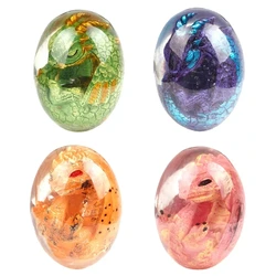 Resin Dinosaur Egg Lava Dragon Egg Crystals Transparent Dragon Egg Artwork Sculpture Statue Ornamental Dinosaur Collection