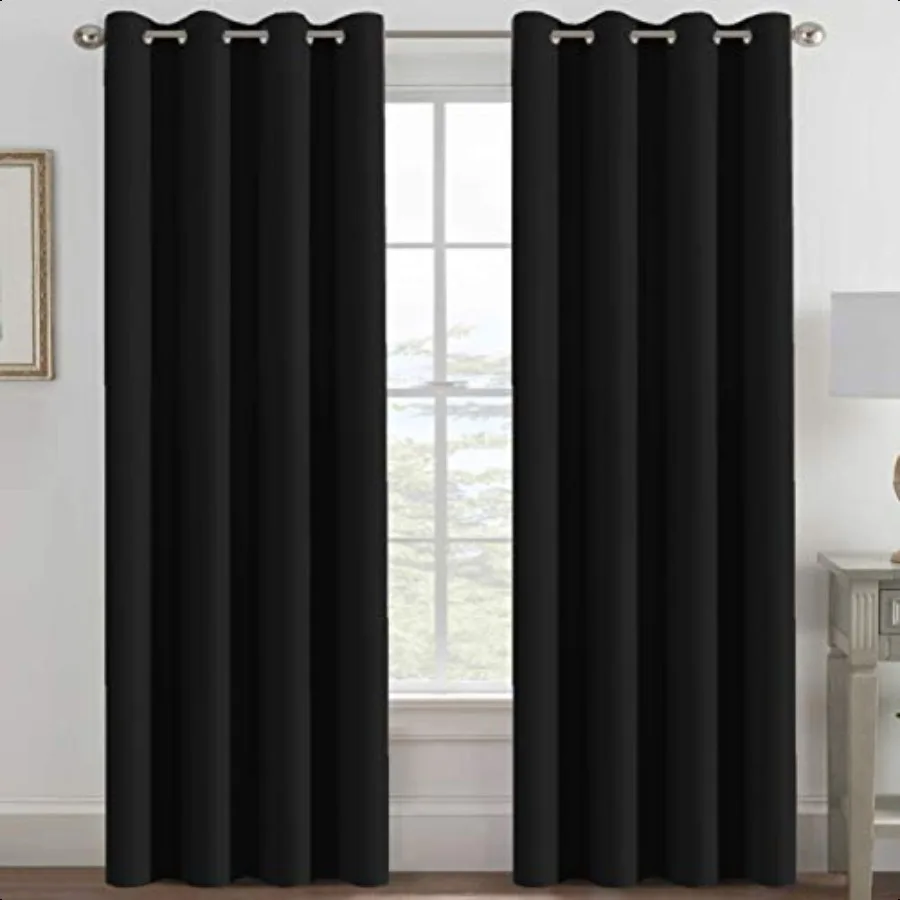 

100 Blackout Curtains for Bedroom Black Out Curtains 96 inch Thermal Insulated Long Blackout Curtains for Living Room Energy Sa