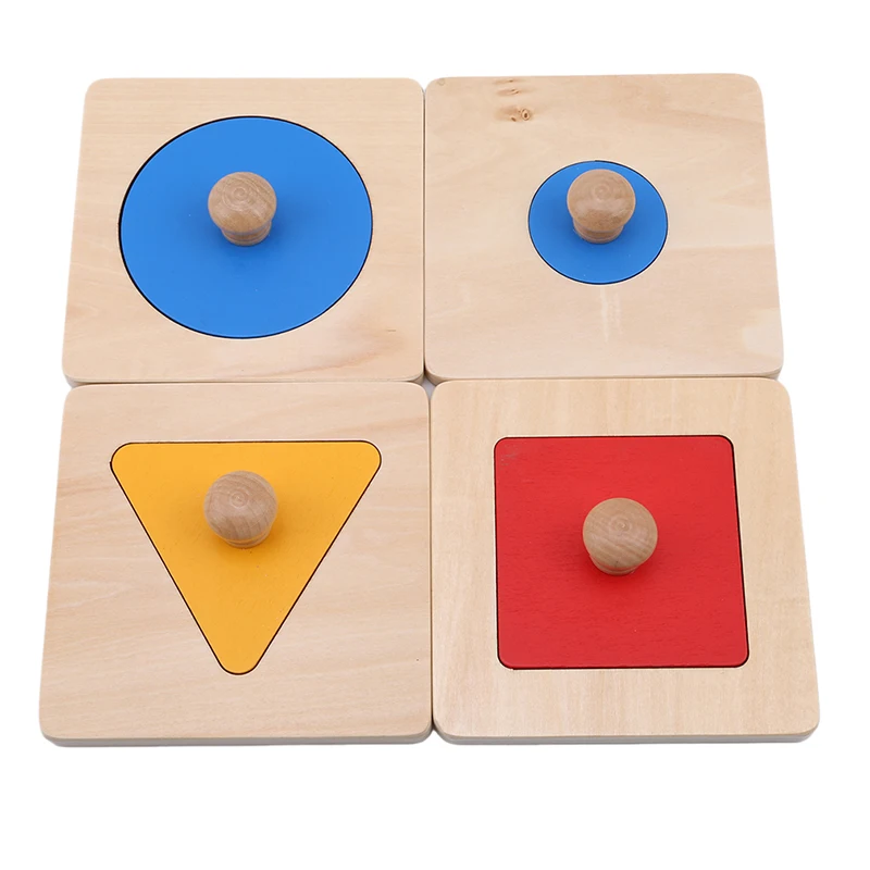 Montessori Puzzle Toys Wooden Geometric Shapes Sorting Math Colorful Preschool Learning Educational Game Baby Toddler Toys
