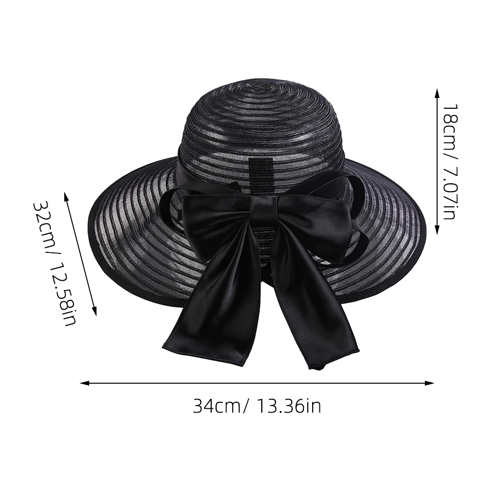 

Women Hat Summer Sunshade Wide Brim Bowknot Beach Sun Hat Polyester Comfortable Lightweight Versatile Outdoor Travel