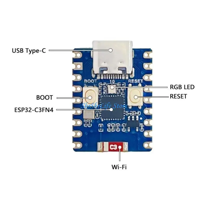 E65E ESP32 ESP32 C3FN4 Conselho Desenvolvimento para Iniciantes, Engenheiros Makers