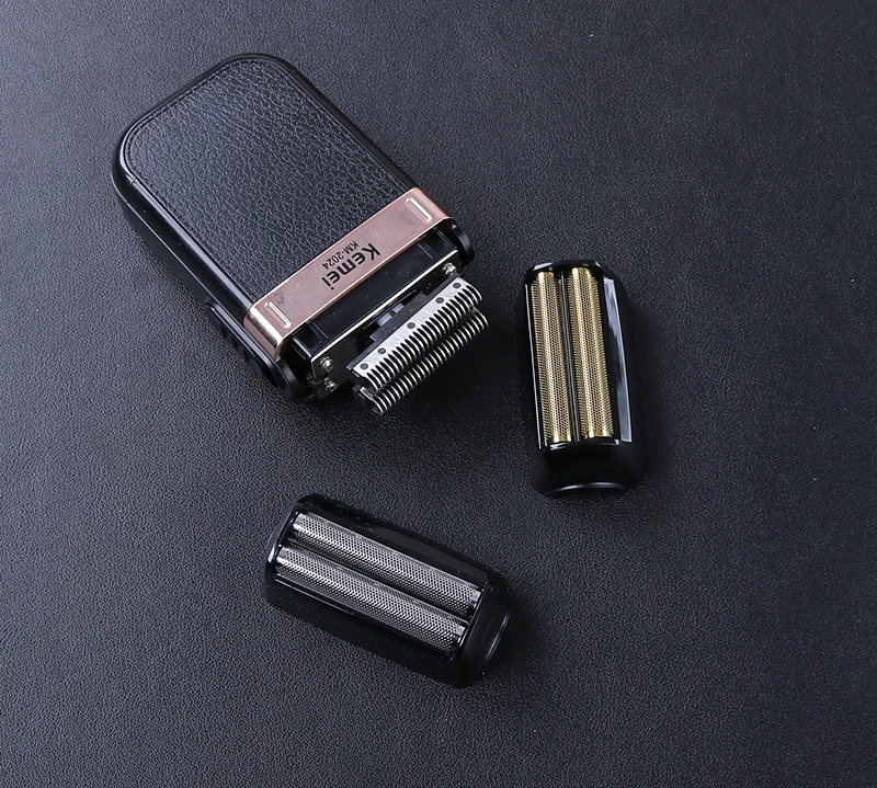 Kemei KM-2024 Elektrorasierer für Männer, kabelloser Rasierer mit zwei Klingen, wiederaufladbar, USB-Rasiermaschine, Friseur-Trimmer – Detail 9