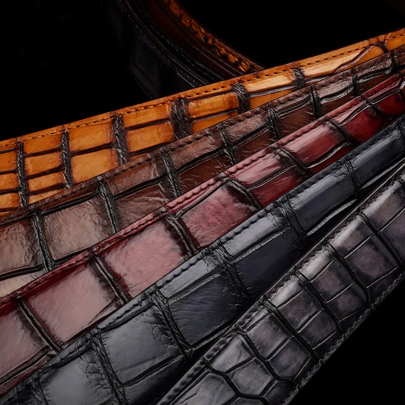 

Advanced Color Crocodile Belt No Splicing Belt Genuine Crocodile Men's Genuine Leather Belt Without Head or Buckle