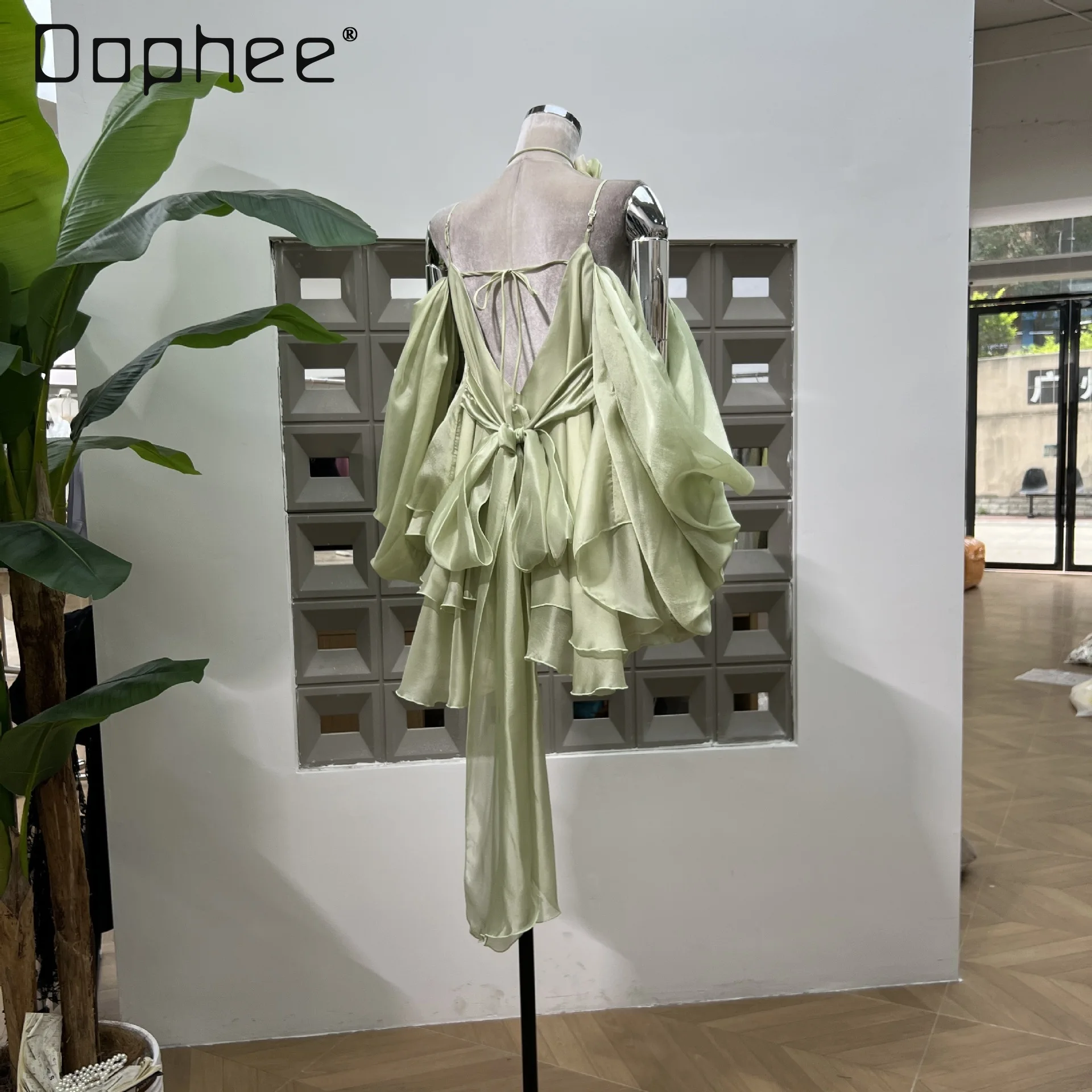 Vestido de tirantes estilo hada francés elegante, dulce y bonito vestido de baile ajustado JSK con flores tridimensionales para mujer, vestidos de noche