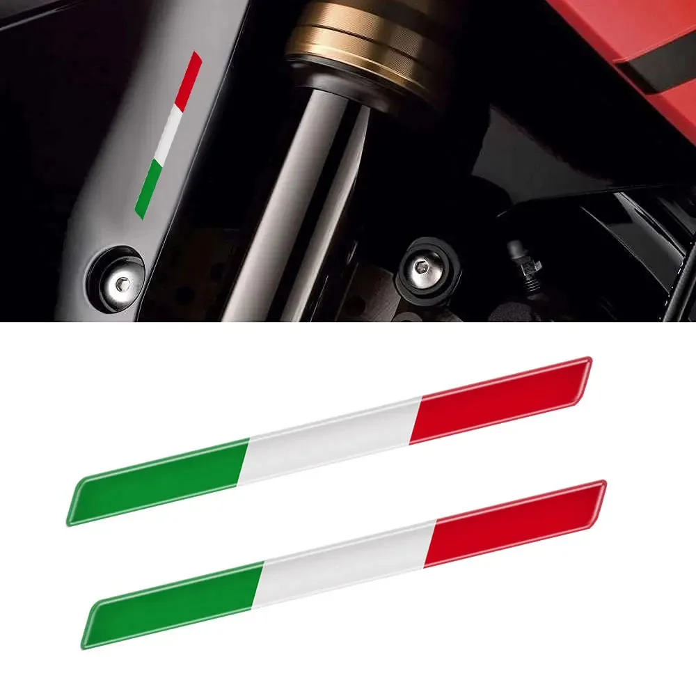 2x Italian Tricolor Flag Epoxy Decorative Sticker 3D Motorcycle Tank Decals Stickers Case Strong Stickiness Unerisal Car Decals image 5