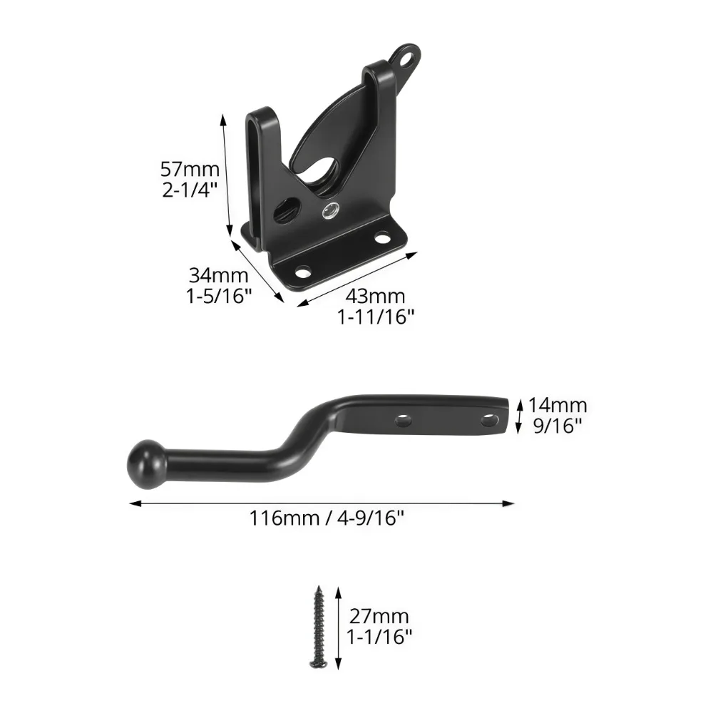 Auto Gate Latch With Bolt  For Pasture Garden Fence Farm Gate Carbon Steel Automatic Slam Catch Garden Hardware
