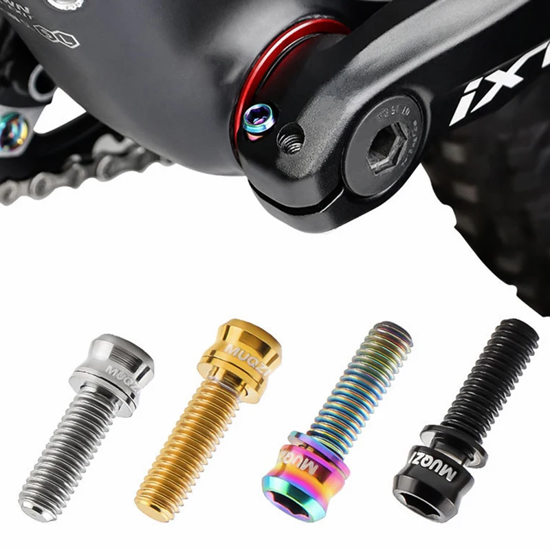 MUQZI 4Pcs Bicycle Disc Brake Screws M6*17/19mm MTB Road Bike Handlebar Stem Screw Titanium Alloy Mechanical Caliper Fixing Bolt