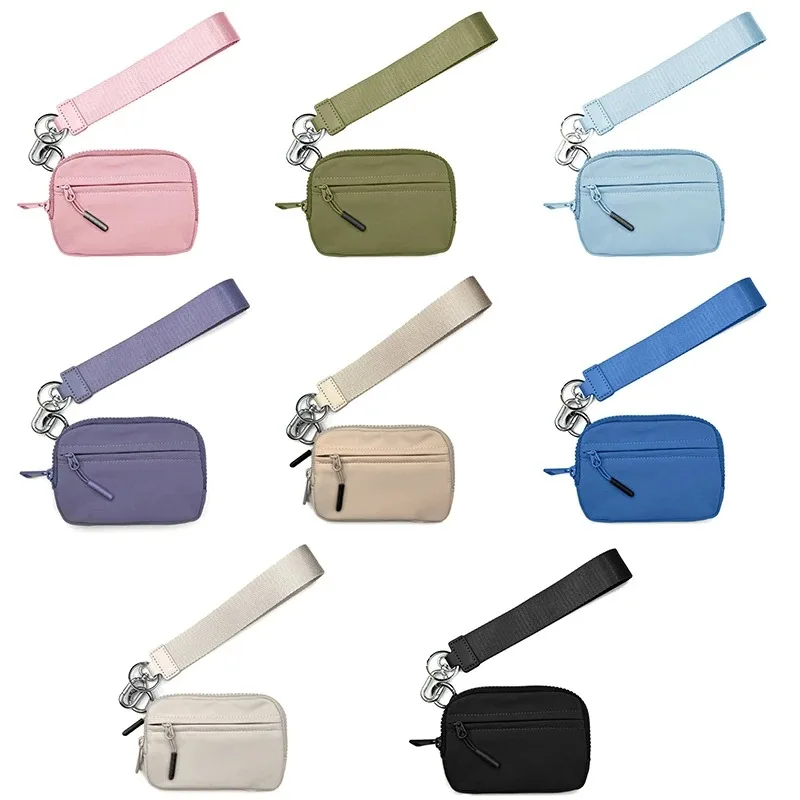 With Wrist Zip Coin Purse Ladies Casual Travel Bag Waterproof Nylon Small Wallet Multifunctional Card Holder