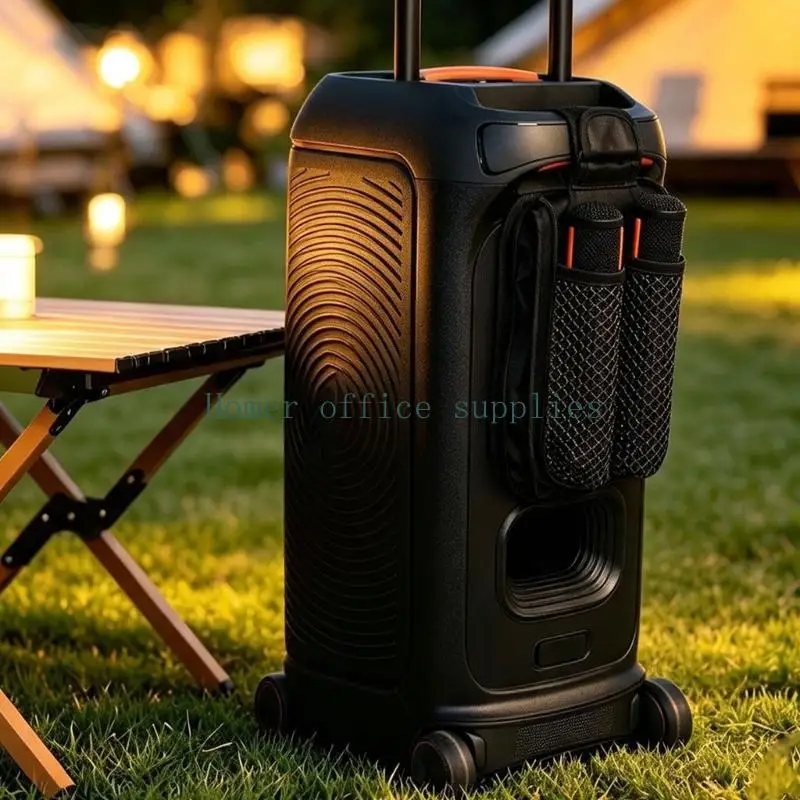 K43B Wireless Mic Carrying Box for 2 Mic Handheld Units with Separate Storage Positions, Zippered Design, Internal Fastening