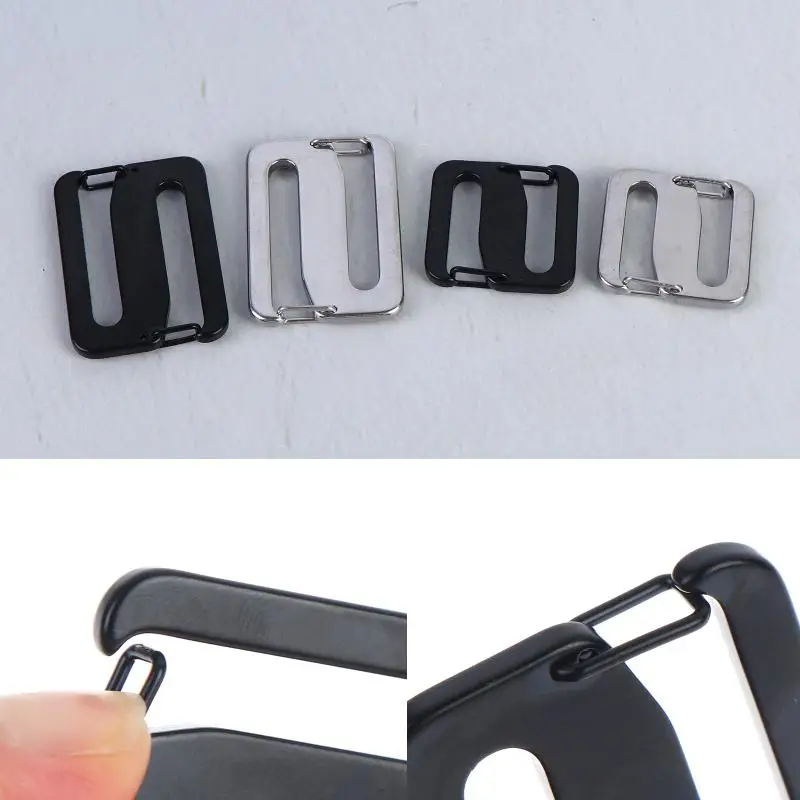 2/4Pcs Stainless Steel Double Opening Connecting Adjustable Buckle Backpack Strap Waistpack Strap Carabiner Clip Buckle Fitting