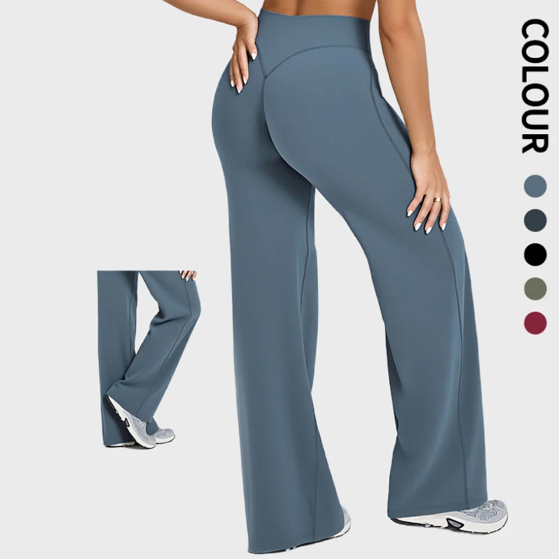 

High Waisted Seamless Yoga Pants Women's Fitness Leggings Quick Dry Straight Leg Running Trousers for Sport Casual Wear