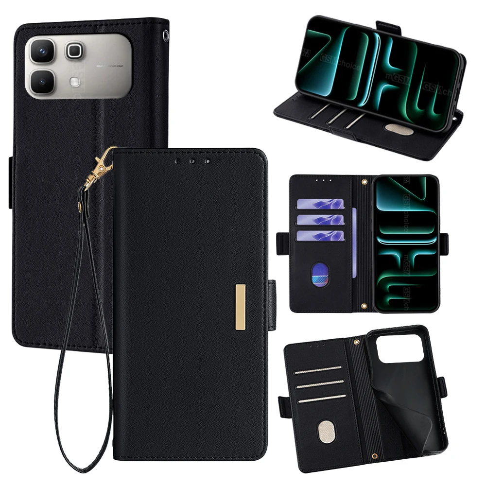 Popular Wallet Leather Case for Infinix Note 60 Pro Note Edge infinix Note 50 40 Pro Plus 50X 50S Protective Cover RFID Blocking view 2