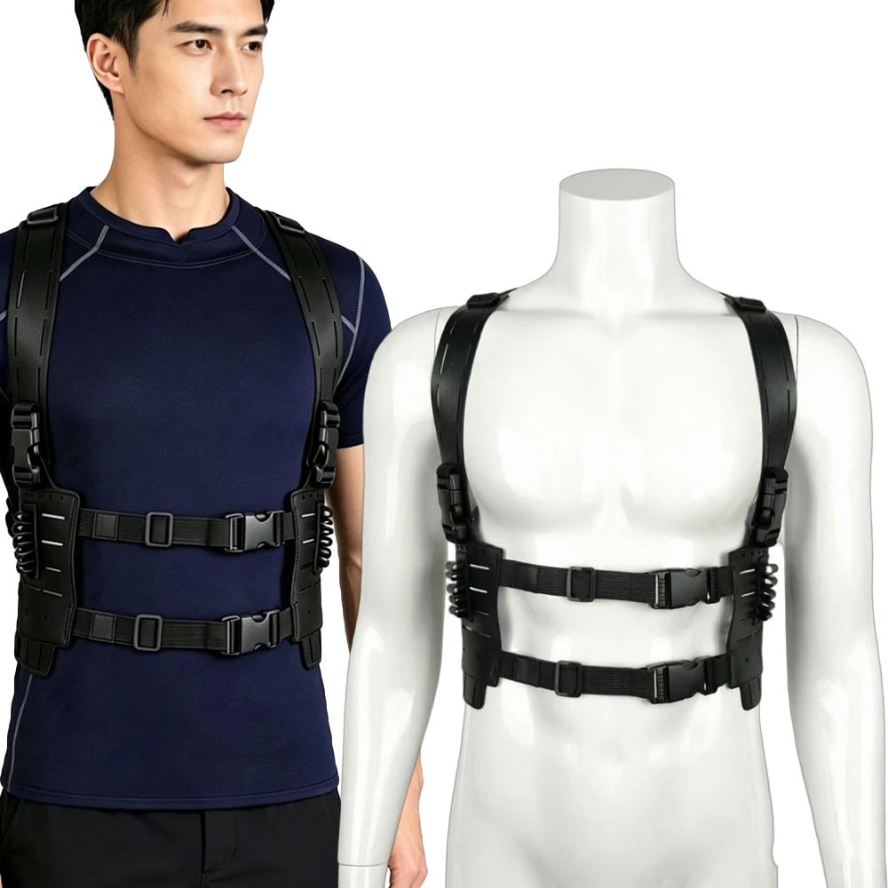 Image of Halloween-Karnevalsspiel-Cosplay-Gurtzeug, verstellbare taktische Weste, Gothic-Brustgurt, Kostüm-Streetwear-Accessoire zum Verkleiden