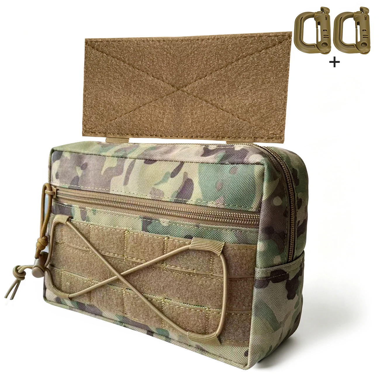 Camouflage Utility Pouch Multi‑compartment Organizer Bag for Backpack Vest Attachment Outdoor Storage Waist Accessories Bag