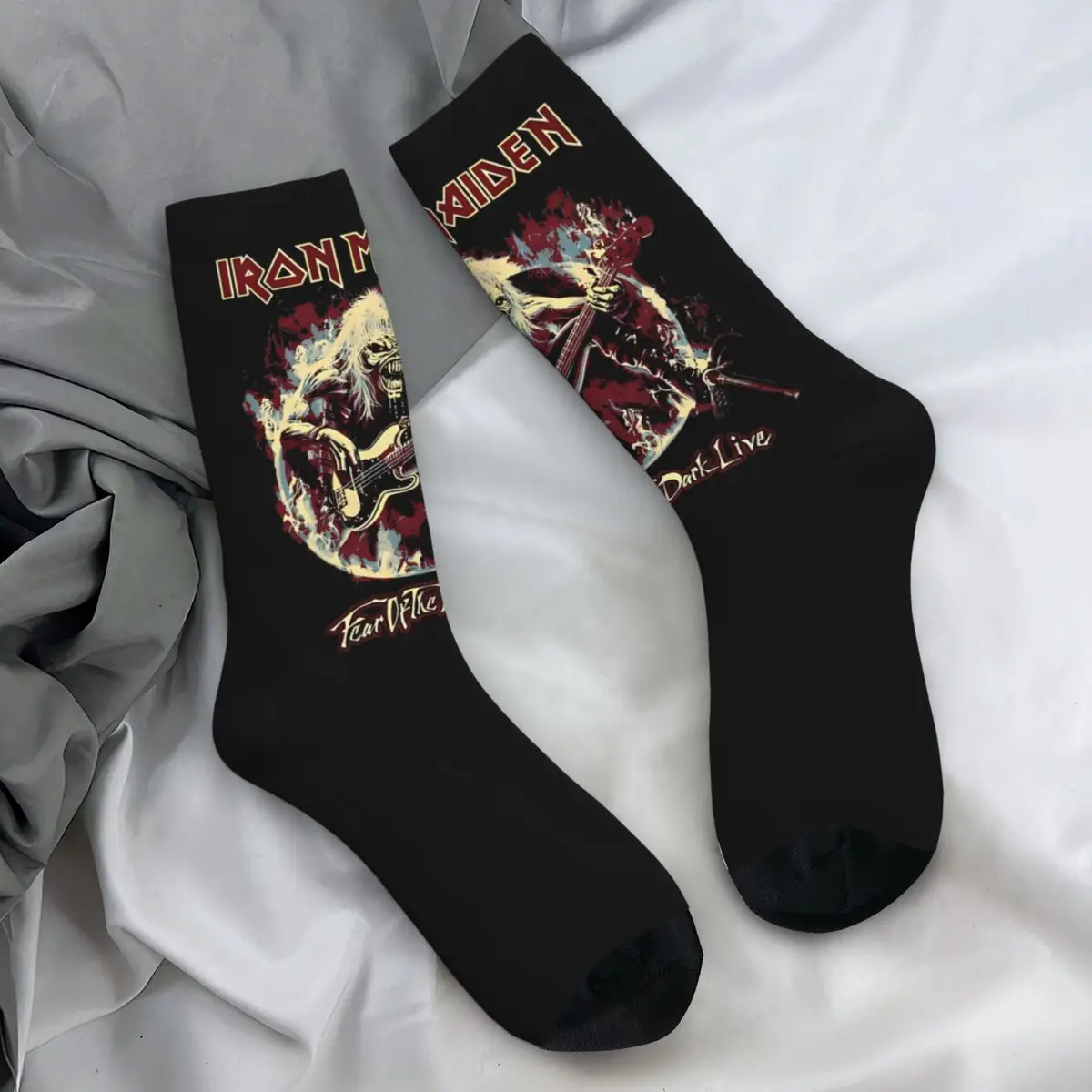 Iron Maidens Socks Autumn Stockings Harajuku Men Medium Soft Socks Printed Running Non-Slip Socks