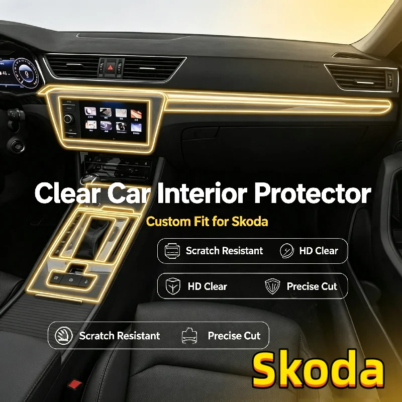 For 20-26 model Skoda Superb car interior modification central control screen special anti-scratch transparent protection film