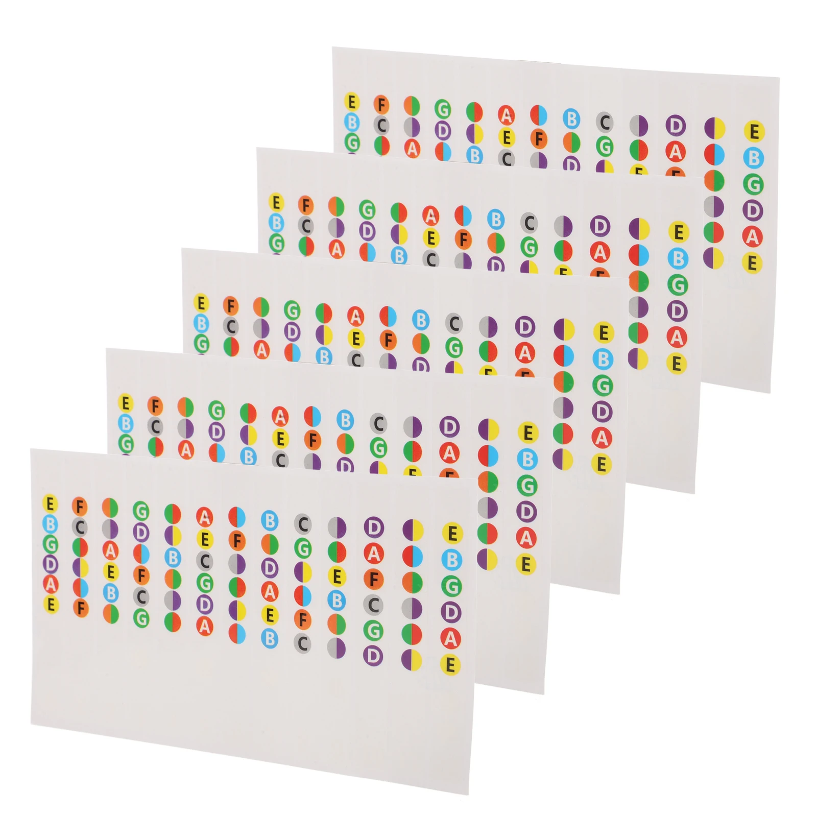 5Pcs Guitar Fretboard Stickers for Beginners Easy Apply Note Labels Fret Map Decals Acoustic Electric Ukulele Chord Tool