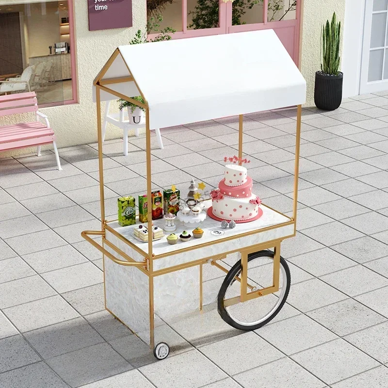 Snack  StallOutdoor Market Stall Promotion Float Night Market Hand Push Mobile Sales Dining Cart