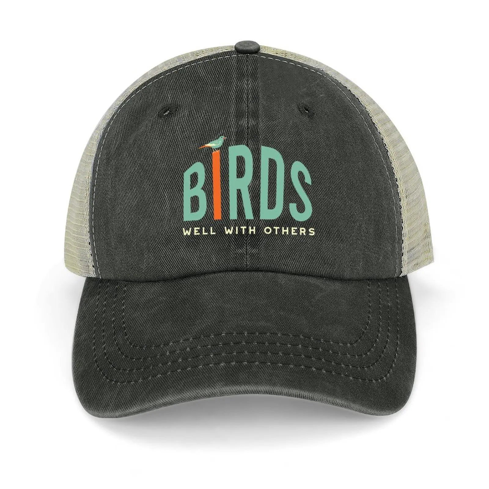 

Funny Birding Design Birds Well With Others Cowboy Hat Wild Ball Hat black custom Hat Caps Women Men's