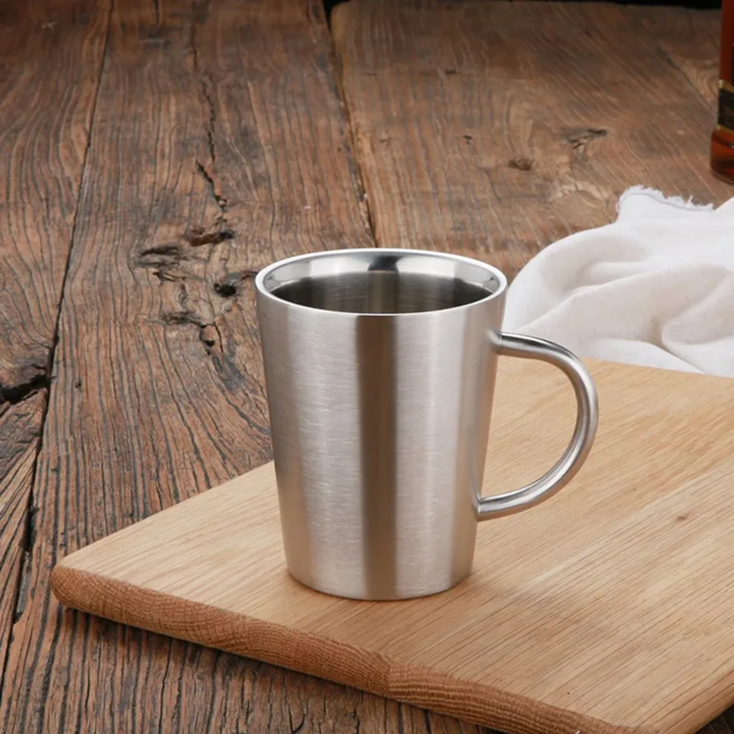 Taza térmica de café y cerveza de acero inoxidable 304, taza de té de doble capa con asa, vajilla para bebidas de amigos, triangulación de envíos 2024