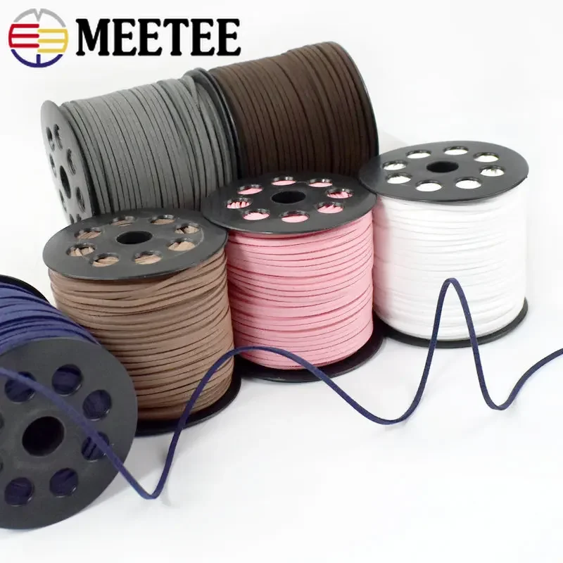 Meetee 2.8mm Width 90m/roll Leather Rope Cords Woven Cord Wire Necklace Bracelet DIY Handmade Decor Accessories CD202