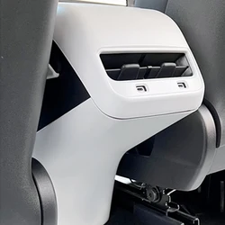 Matte White Car Rear Air Vent Outlet Conditioner Anti Kick Board Trim Handrail Cover For Tesla Model Y 3 Interior Accessories