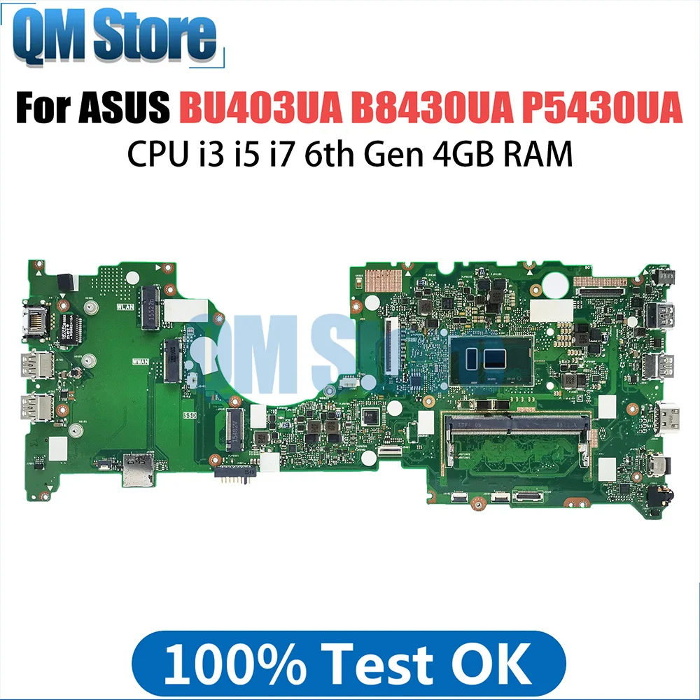 

Ноутбук BU403UA Материнская плата ASUS PRO B8430UA PU40UA P5430UA BU403U PU403UA, материнская плата для ноутбука, ЦП i3 i5 i7 6-го поколения, 4 Гб ОЗУ