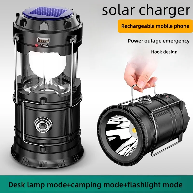 Led Handheld Lamp Solar Outdoor Lighting  Cob Camping Light  Usb Charging Camping Lamp Should Be Used Urgent Horse Light