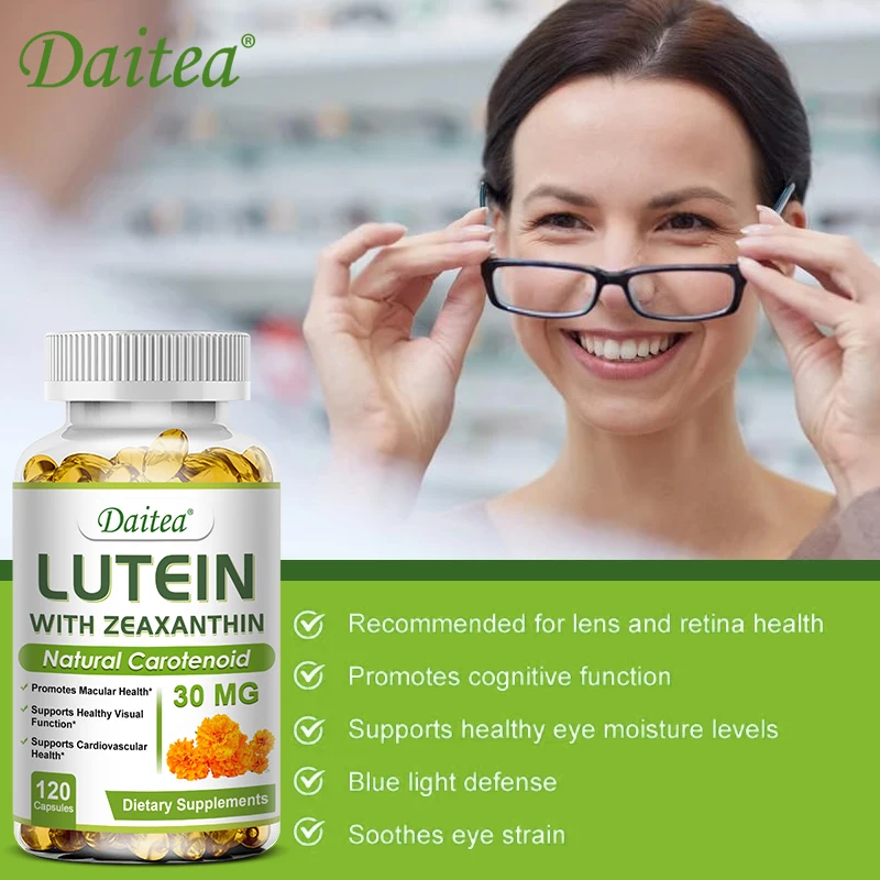 Eye Health Protectant, Made of Organic Ingredients, Non-GMO, Vegan, Containing Natural Lutein and Zeaxanthin