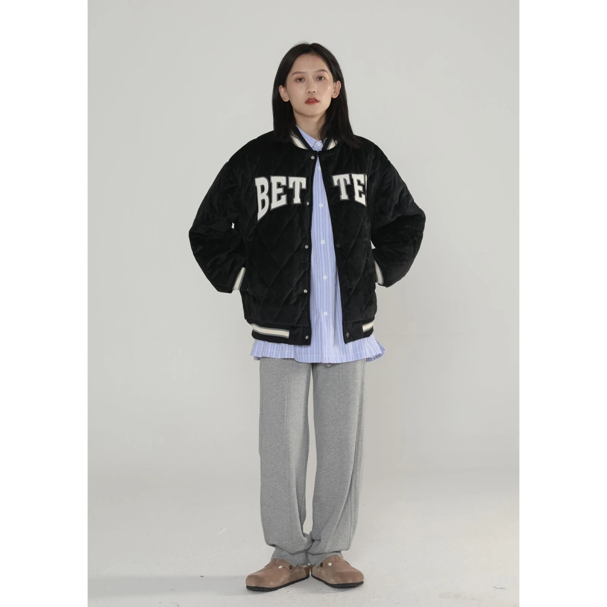 

Мужское бейсбольное пальто Jaet с хлопковой подкладкой и буквенным узором для пары Diamond id Faion Urban Sle Loose Fit ort Sve