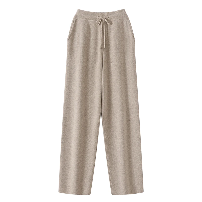 Wool Pants For Men, 100% Merino Wool, Flat, Thickened Outer Layer, Knitted Small Leg Pants Autumn And Winter Warm Cashmere Pants