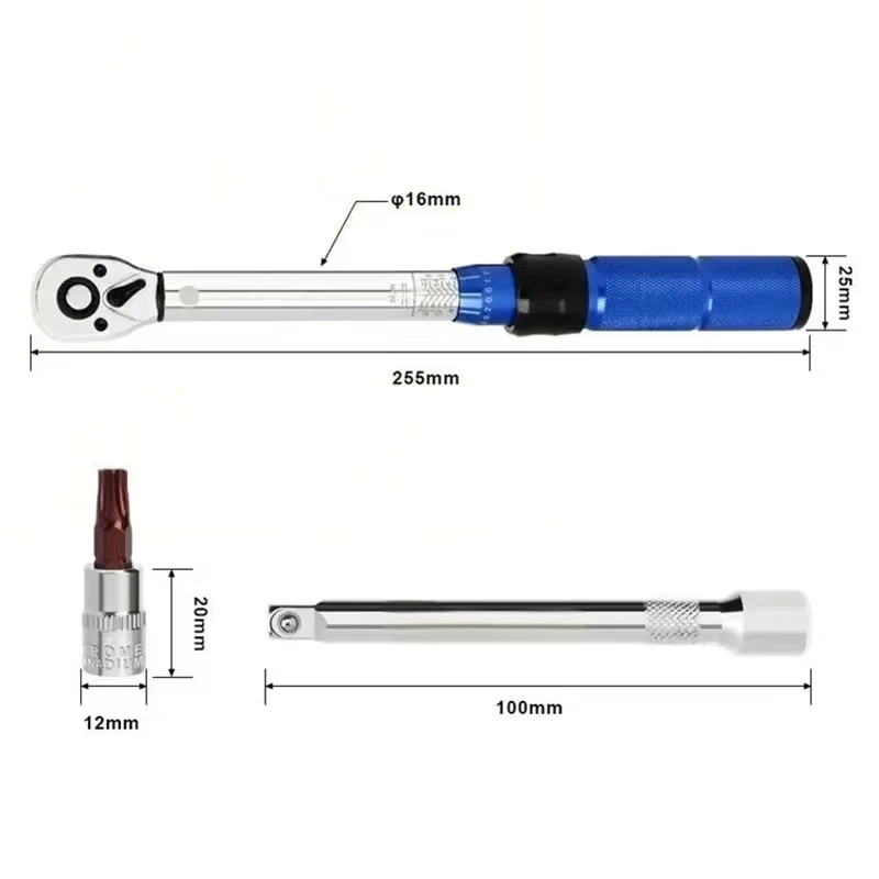 

1/4 Inch Drive Torque Bike Wrench 15 PCS Bike Torque Wrench Set 2-24Nm with Bit Sockets for MTB Road Folding Bike Hand Tool Kits