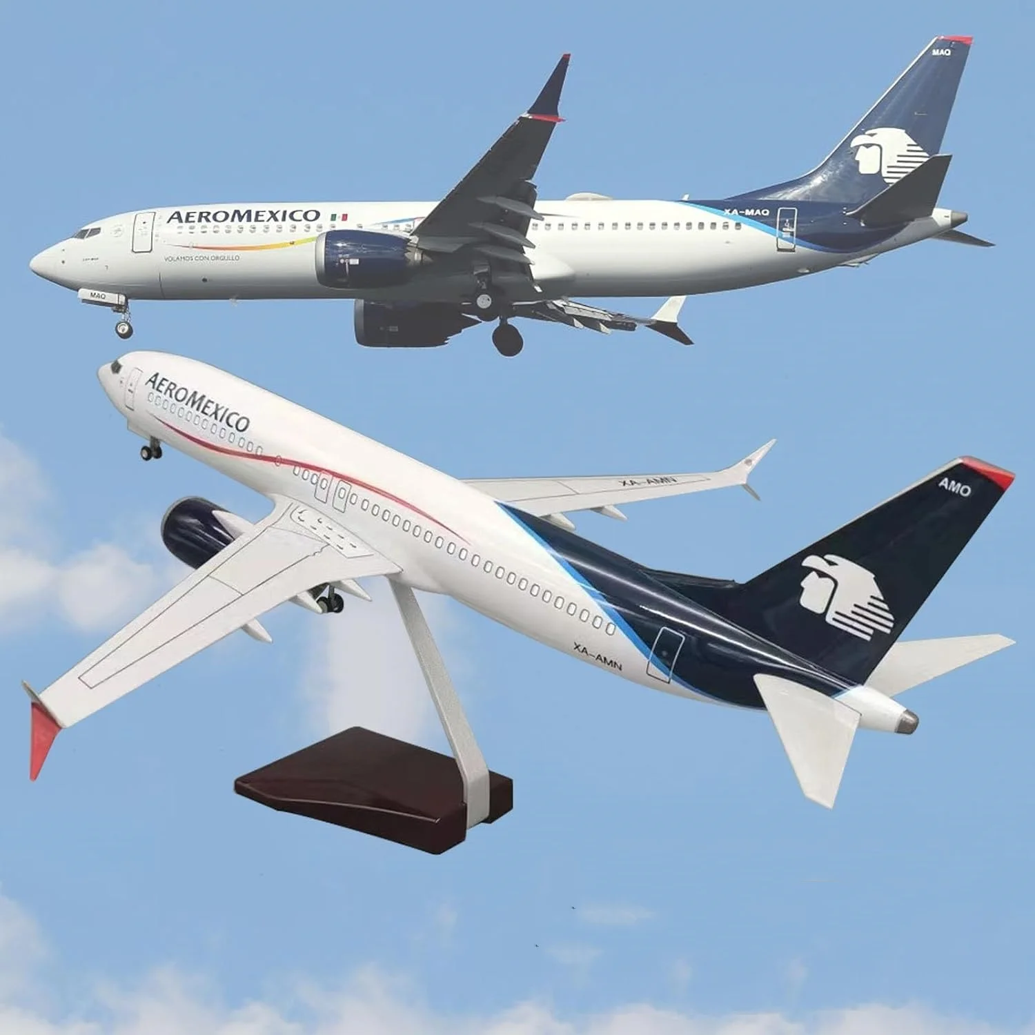 

1/85 Scale B737 Mexico Airways 47cm Airplane Model Resin Diecast Aircraft Assemble With Lights And Base Enthusiast Souvenir Gift