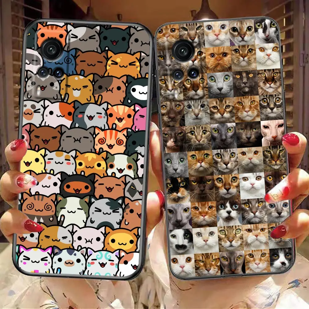 Case For VIVO X90 X80 X70 X60 X50 X27 X23 X21 X20 Plus V27 V25 V23 V23E V21 V21E V20 SE V19 Pro 5G Case Cute Funny Crying Cat