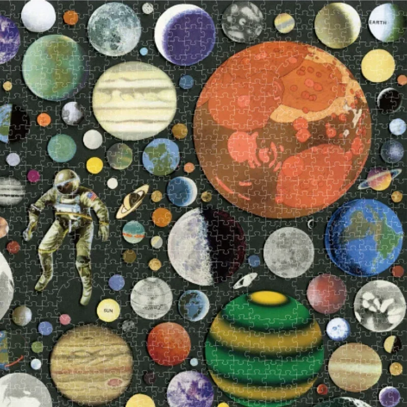 High‑Difficulty 1500‑Piece Jigsaw Puzzle 80×60cm Planet Astronaut Horoscope Paper Puzzle for Adults Christmas Present