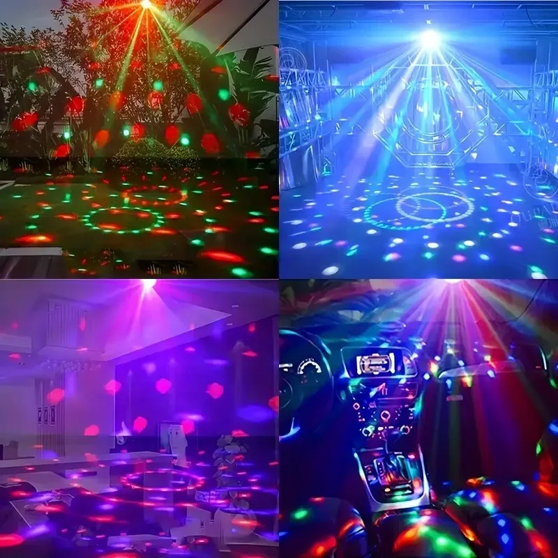 USB RGB Rotating Disco Ball Light Disco Dance DJ Strobe Mini Party Light Wedding Dance Christmas KTV Birthday Bar Decoration