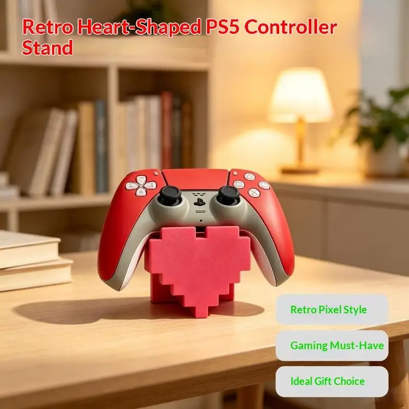 3D Printed Heart Game Accessory Holder Stable Base Desktop Display Shelf For Game Controller Storage And Cute Craft Decor