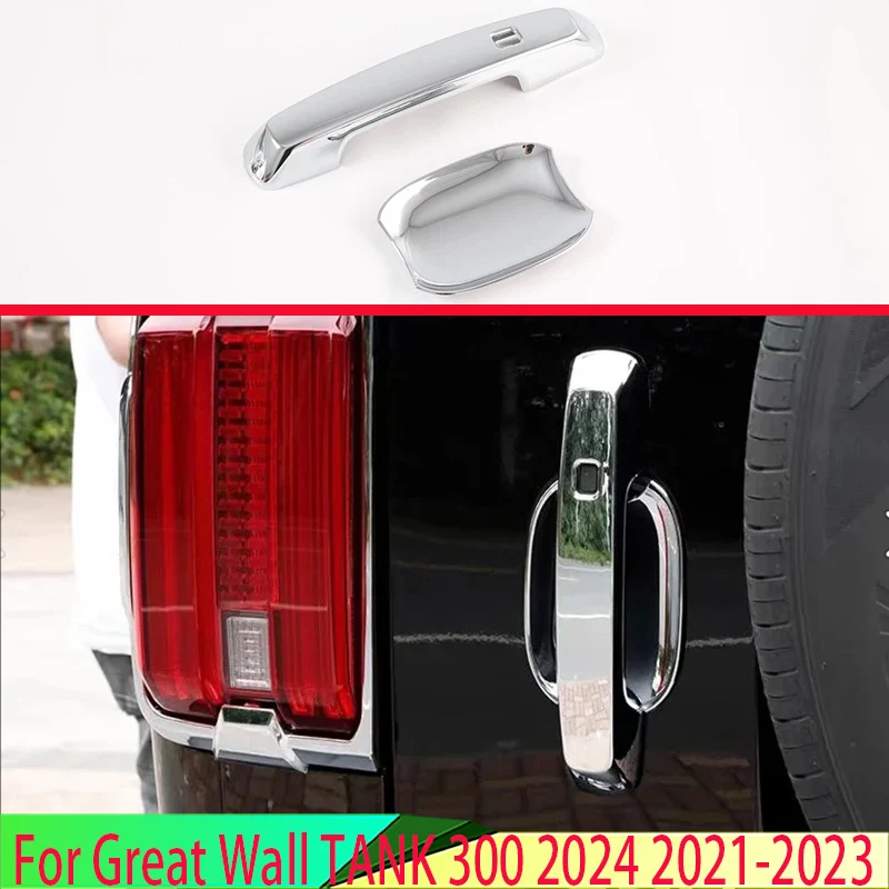 

For Great Wall TANK 300 2024 2021-2023 Car Accessories ABS Chrome Modified The Tail Door Bowl Handle Decoration Trim