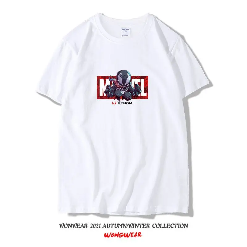 Venom Spider Man Marvel Superheld Grafische Print Katoenen T-shirt Mannen Casual Korte Mouw Tees Streetwear Comic Movie T-shirt Heren