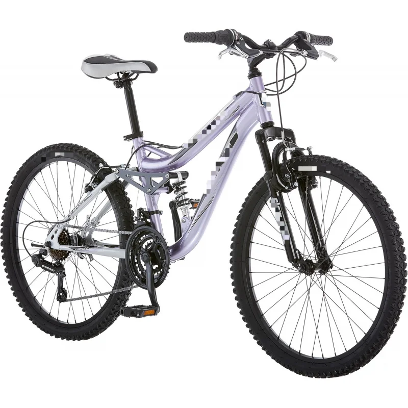 AQMongoose Maxim Girls Mountain Bike,24-Inch Wheels,Aluminum Frame,21-Speed Drivetrain,Lavender