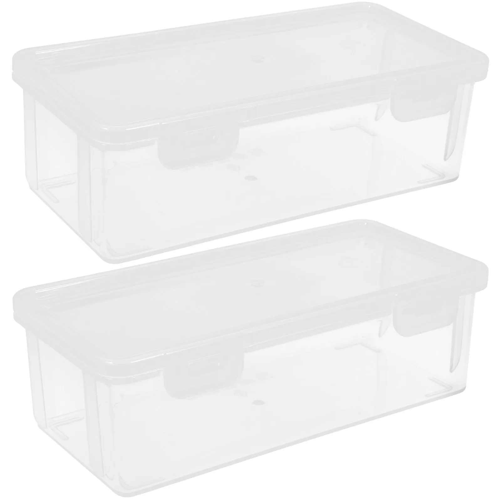 Caja de pan transparente con sello hermético, contenedor de plástico reutilizable para almacenar pan, panes caseros y productos secos en el armario de la cocina, 2 uds.