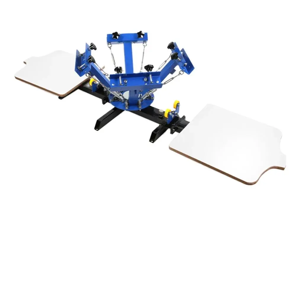 4 Color 2 Station Silk Screen Printing Press for DIY T-Shirt Printing（Without Frame）