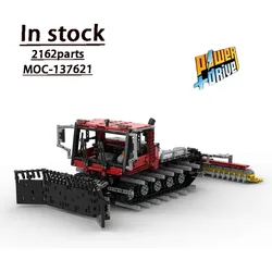 MOC High-tech Pistenbully 400 Snow Sweeper FM Tractor Unit Semitrailer Remote Control Truck Tower Head Technology Toy Blocks