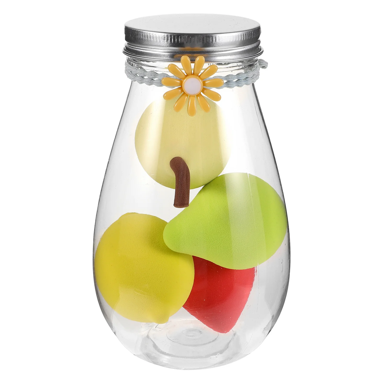 4 pçs forma de fruta esponjas de maquiagem liquidificador macio uso seco e molhado puff fundação corretivo pó conjunto de ferramentas